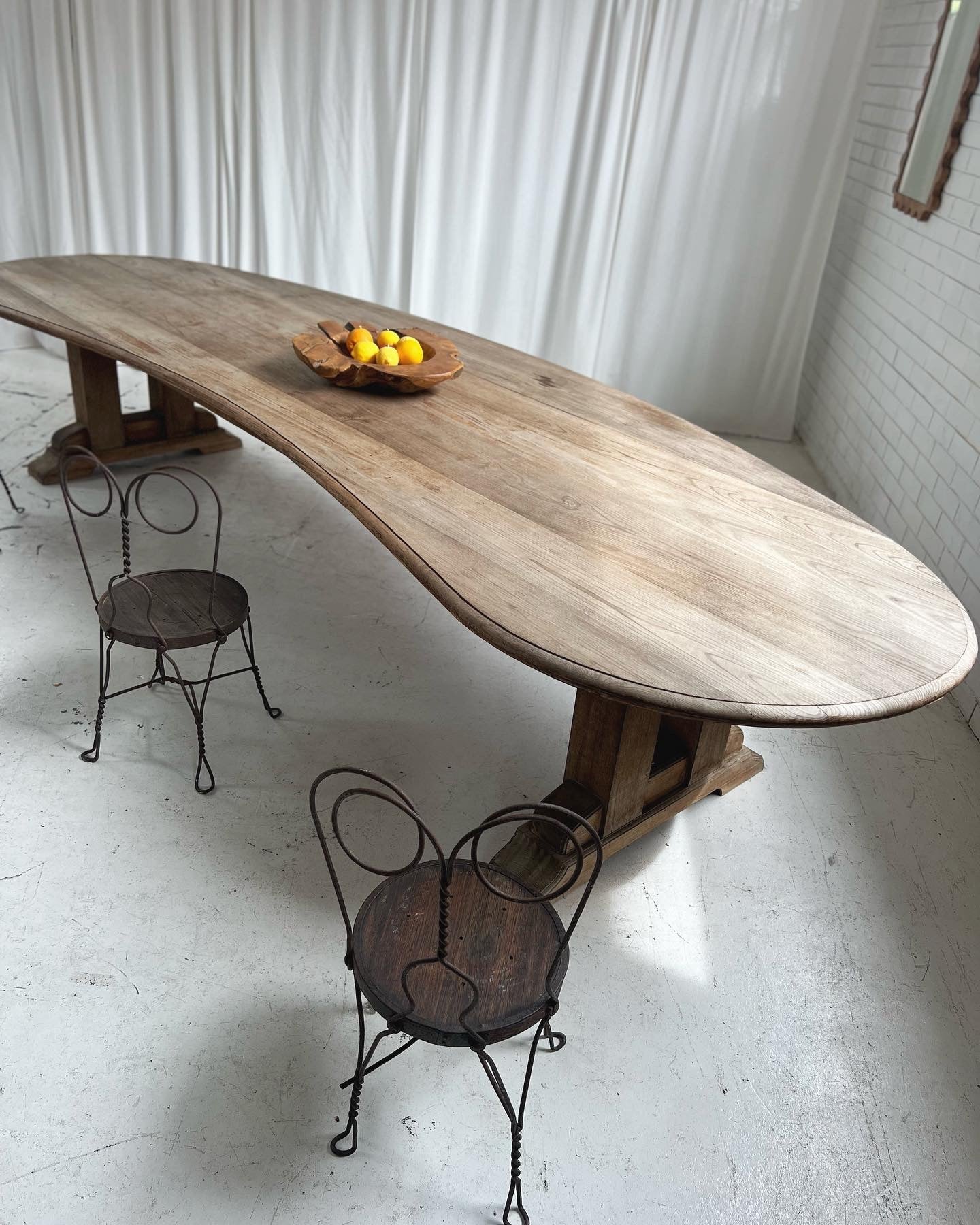 Custom Large Wooden Curved Table