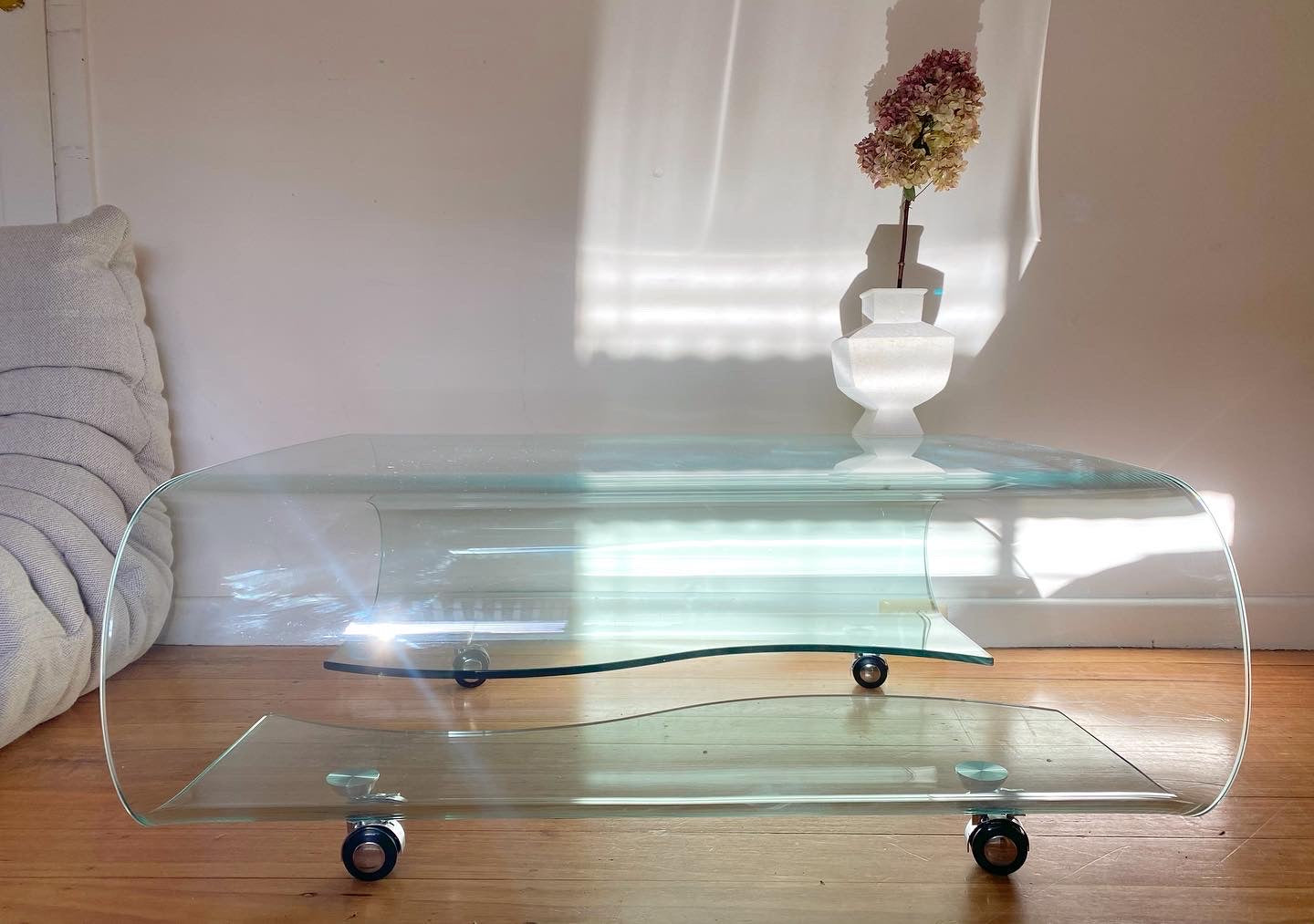 Curvy Glass Coffee Table