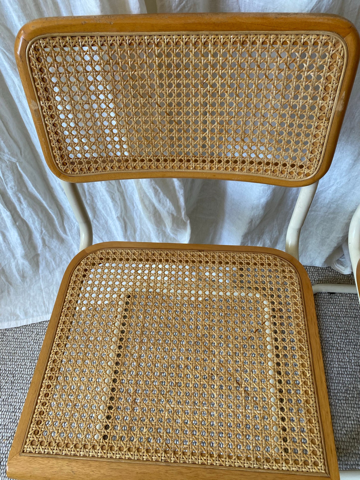 Set of 6 Cesca style rattan dining chairs