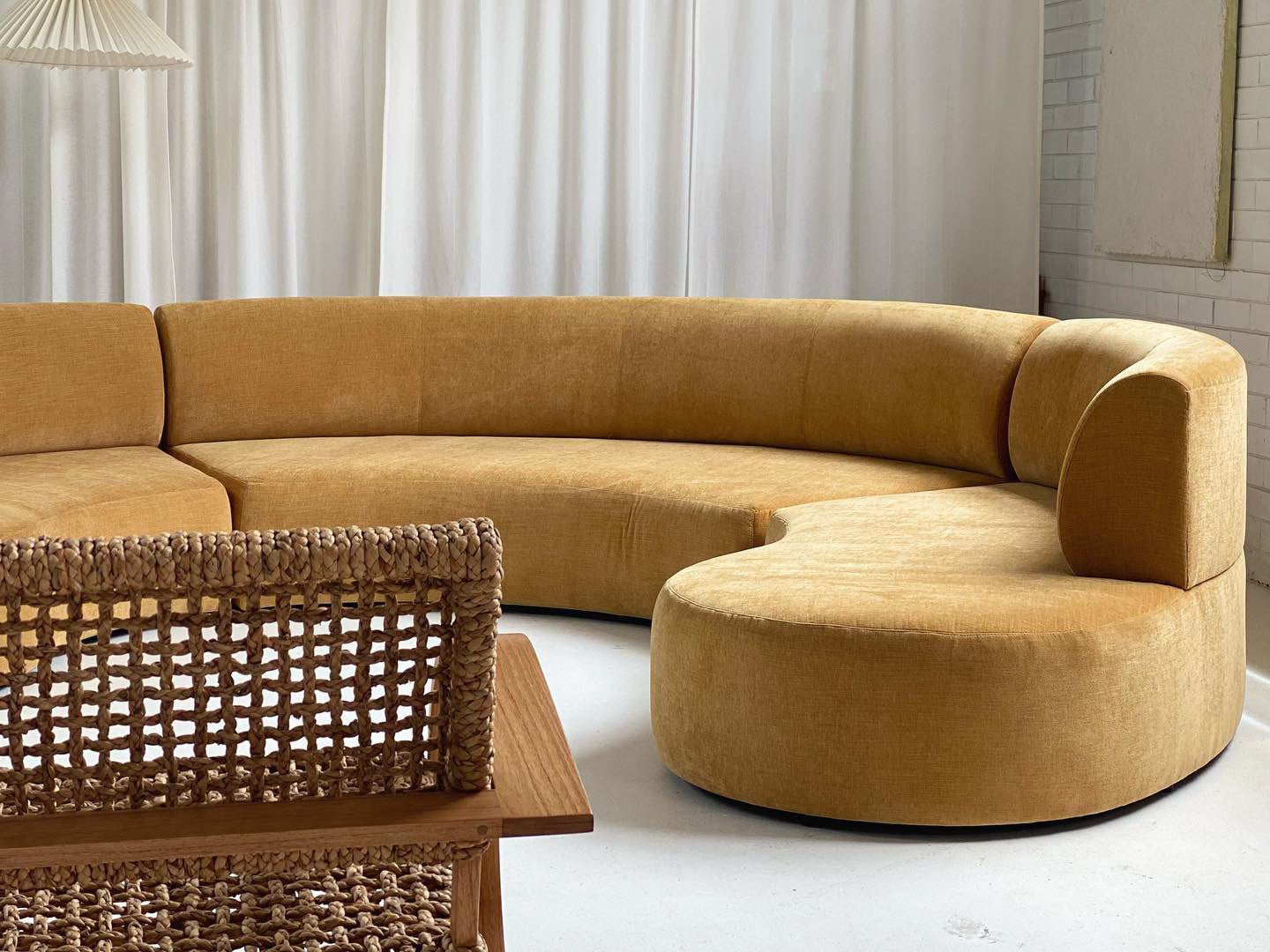 Bespoke Mustard Curvy Modular Sofa