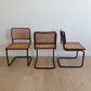 Set of Vintage Cane Cantilever Dining Chairs