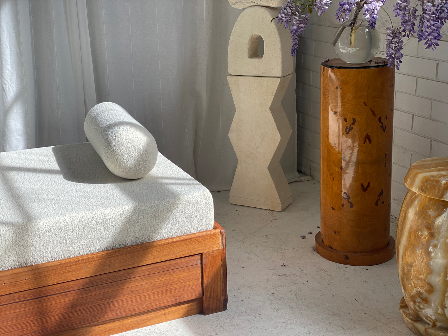 Vintage Handmade Wooden Daybed Sofa