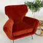 Vintage Italian Paprika Velvet Armchair