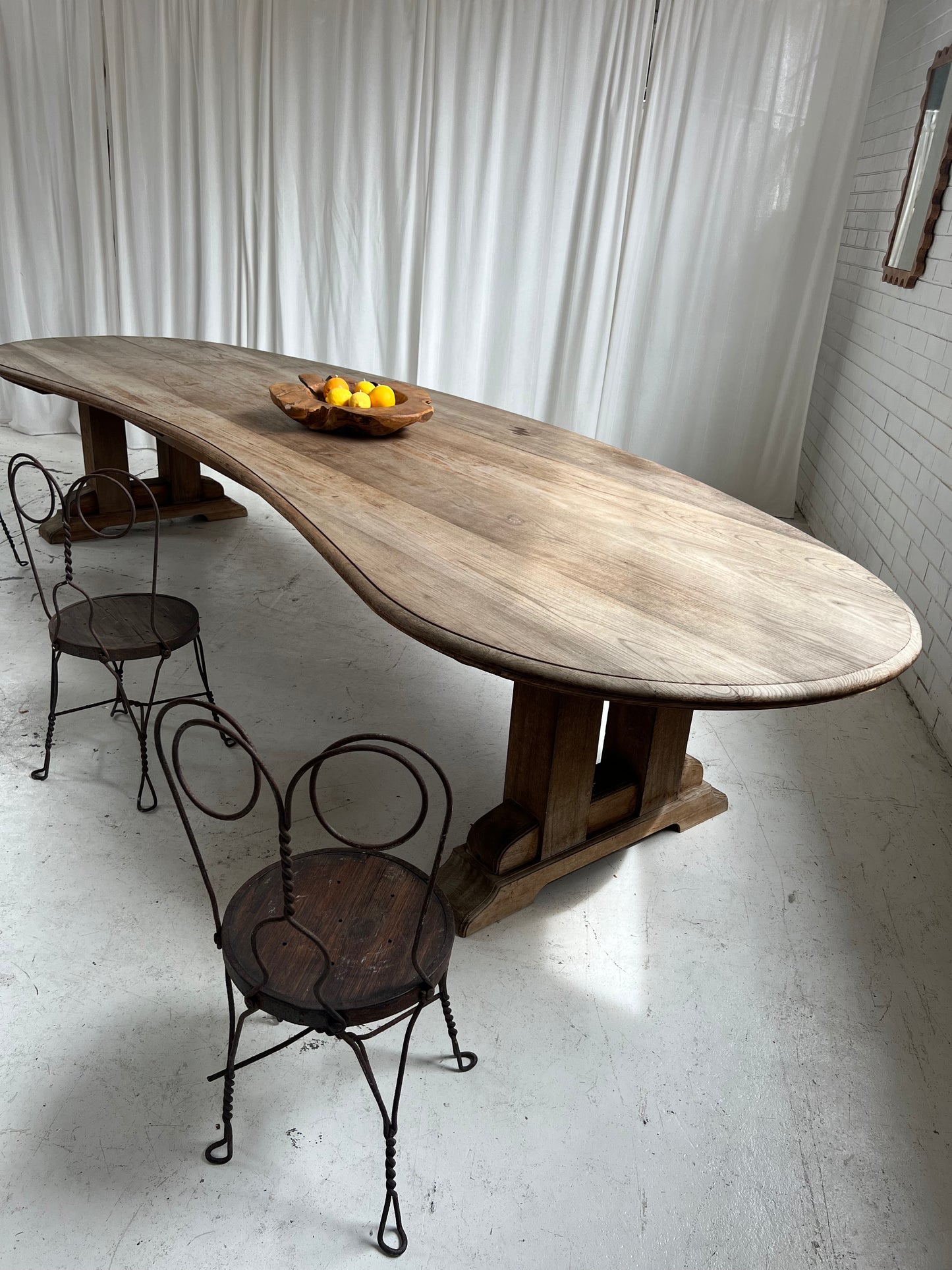 Custom Large Wooden Curved Table