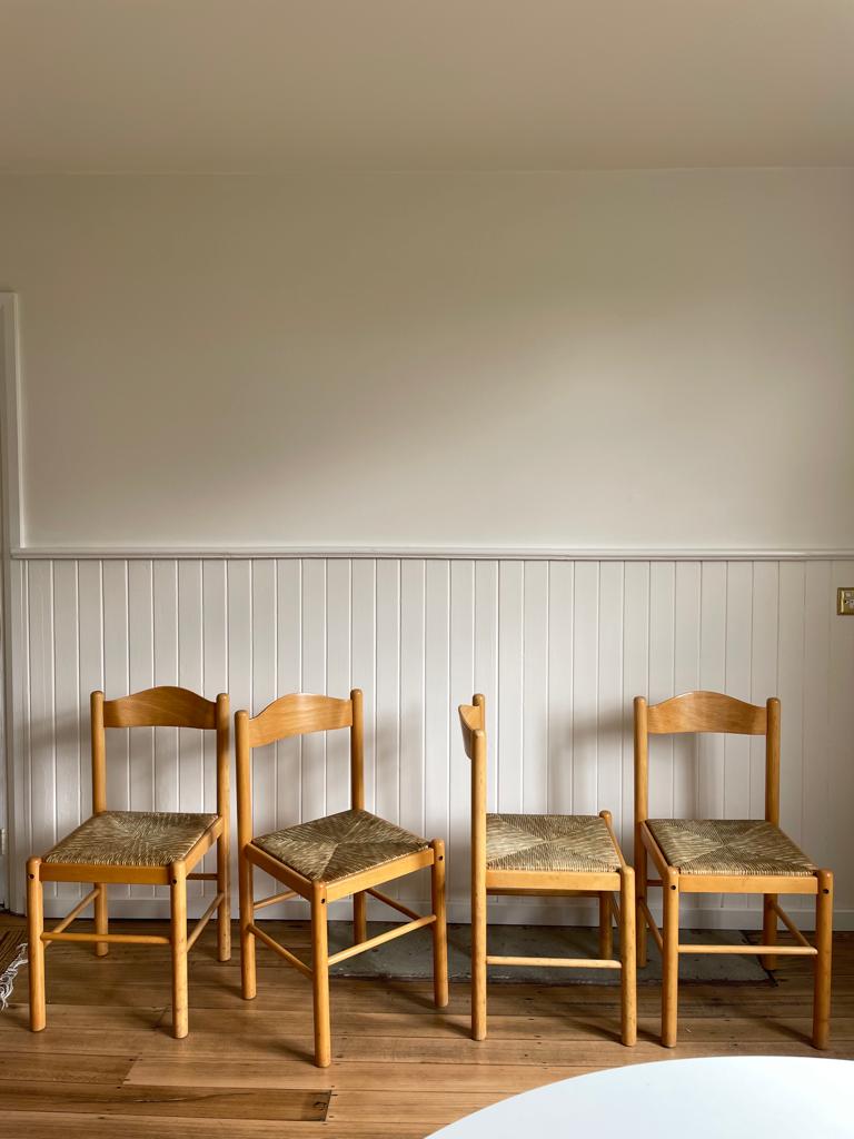 Vintage timber rush dining chairs