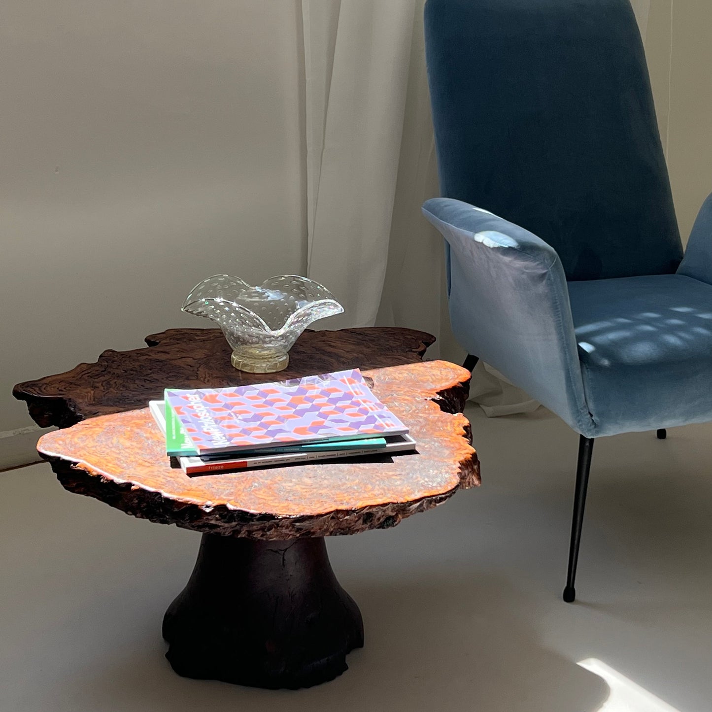 - Vintage Freeform Burl Coffee Table