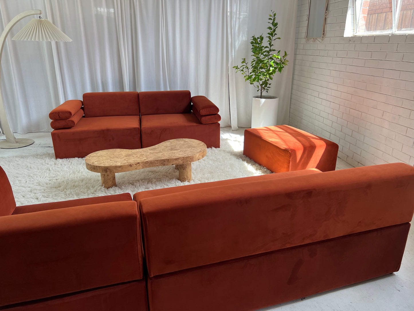 - Copper Velvet Modular Sofa Set