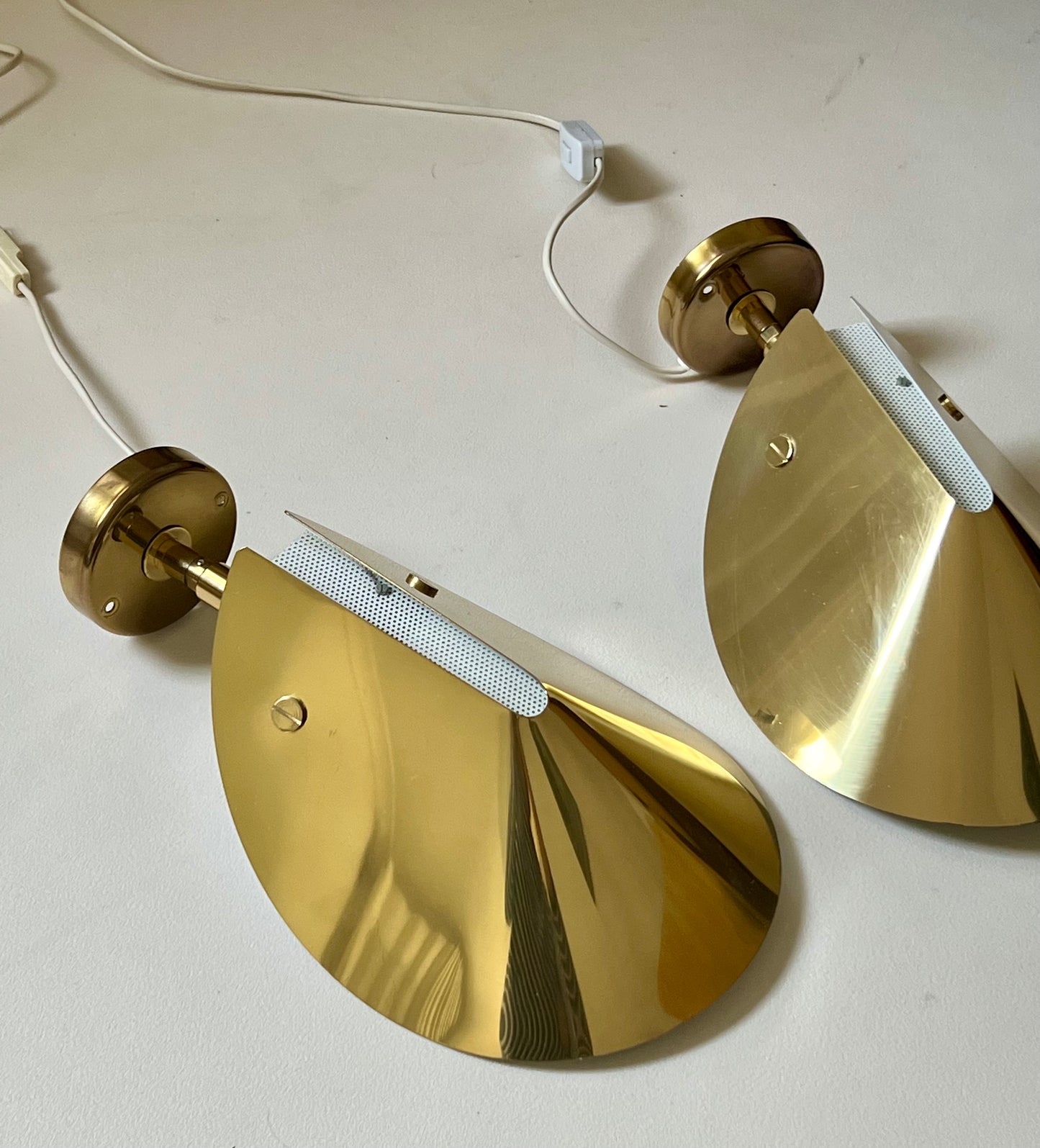 Pair of Vintage Brass Sconces by Aneta, Sweden