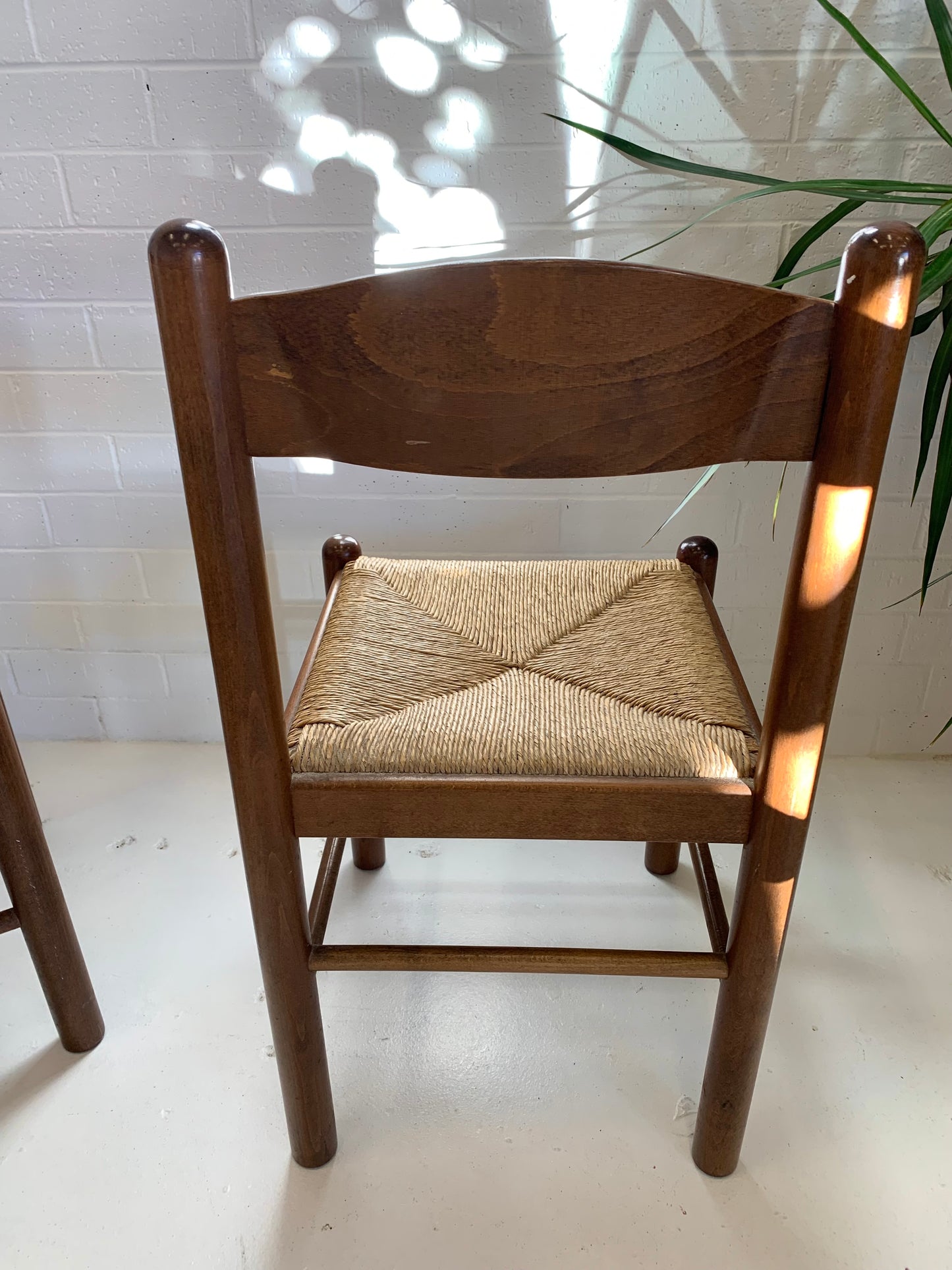 Vintage Timber Rush Dining Chairs - Eight Available