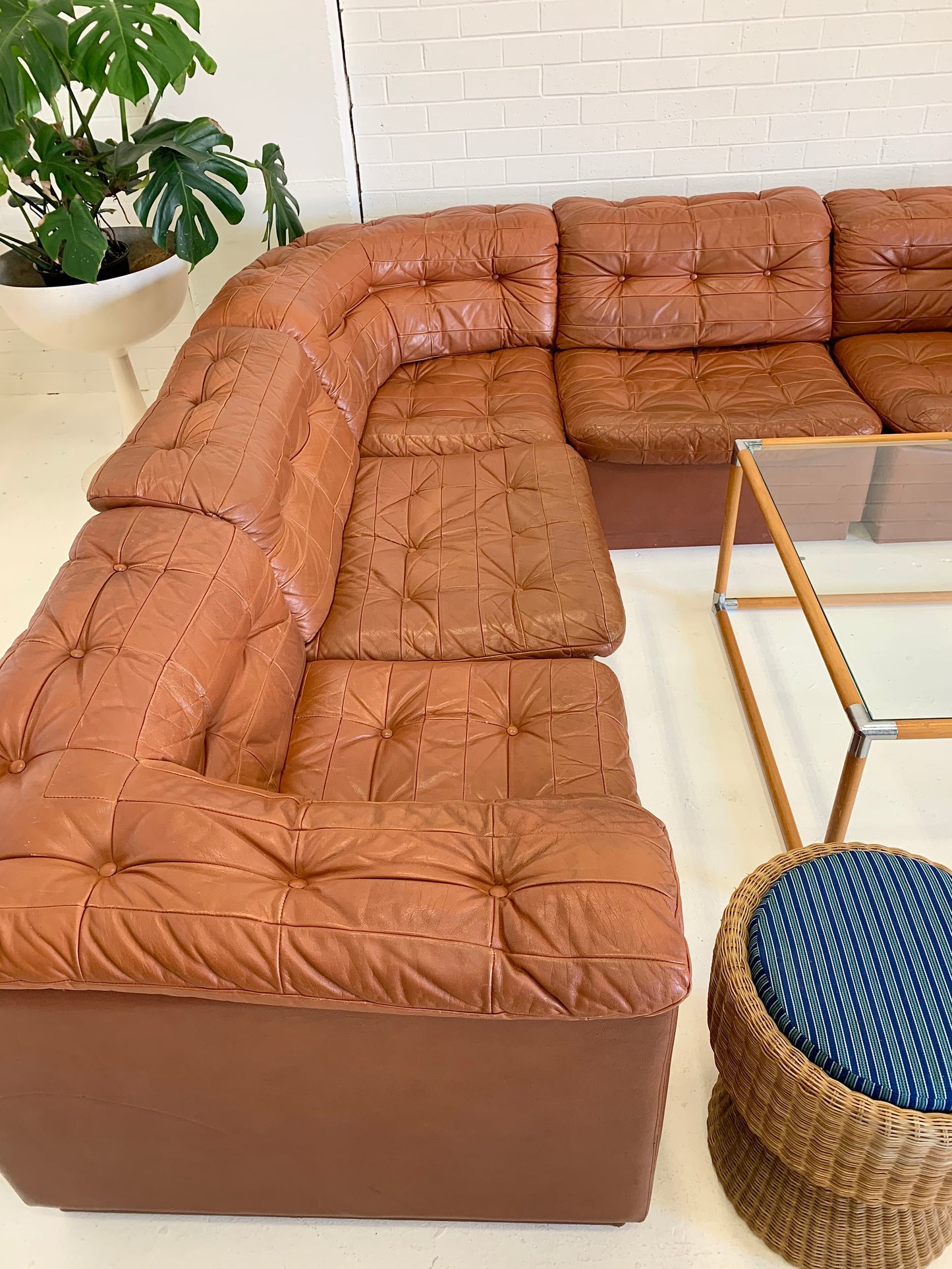 Vintage Leather Modular Sofa