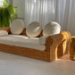 Vintage Cane and Boucle Lounge / Day Bed