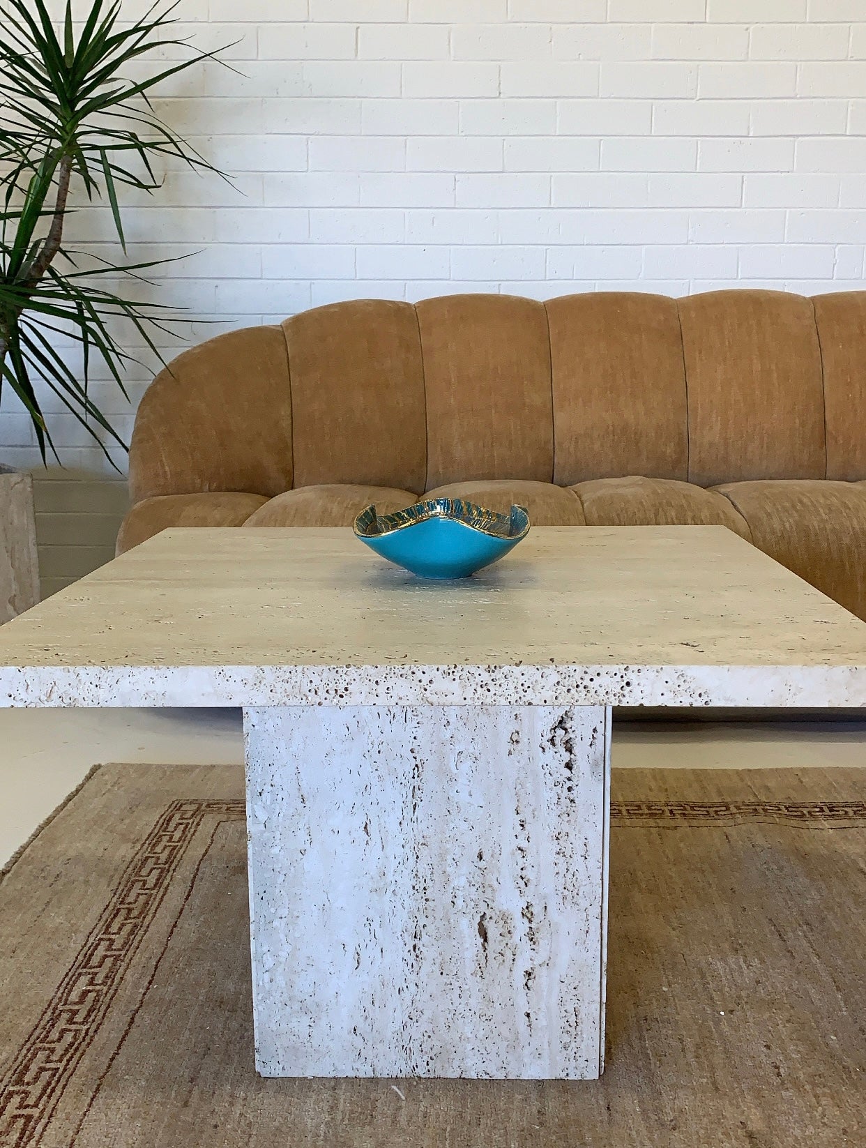 Unfilled Travertine Side Table/ Coffee Table