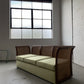 Refurbished Velvet & Rattan Sofa, Circa 1960-70