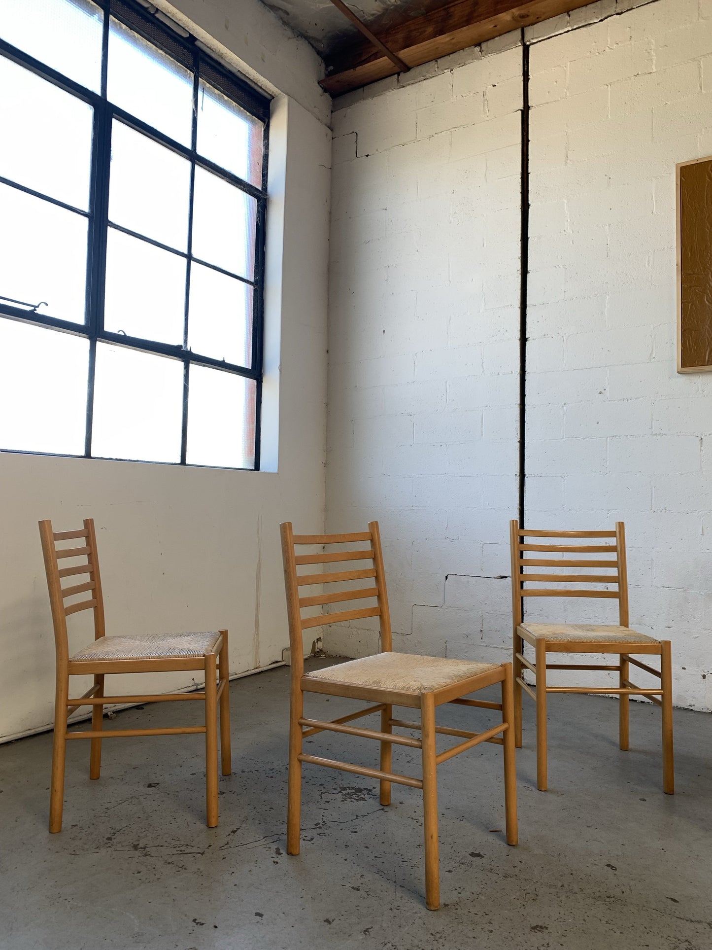 Set of Four Rush Dining Chairs