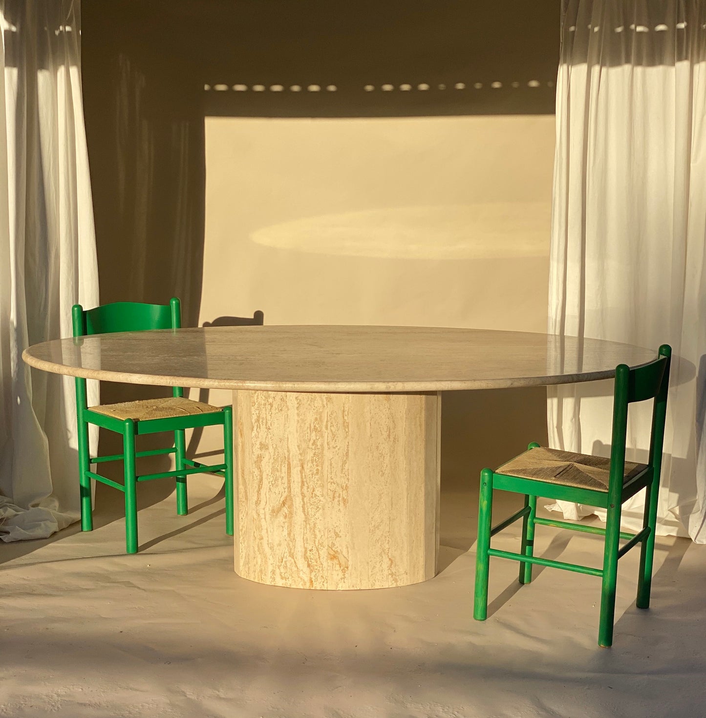 Italian Travertine Dining Table