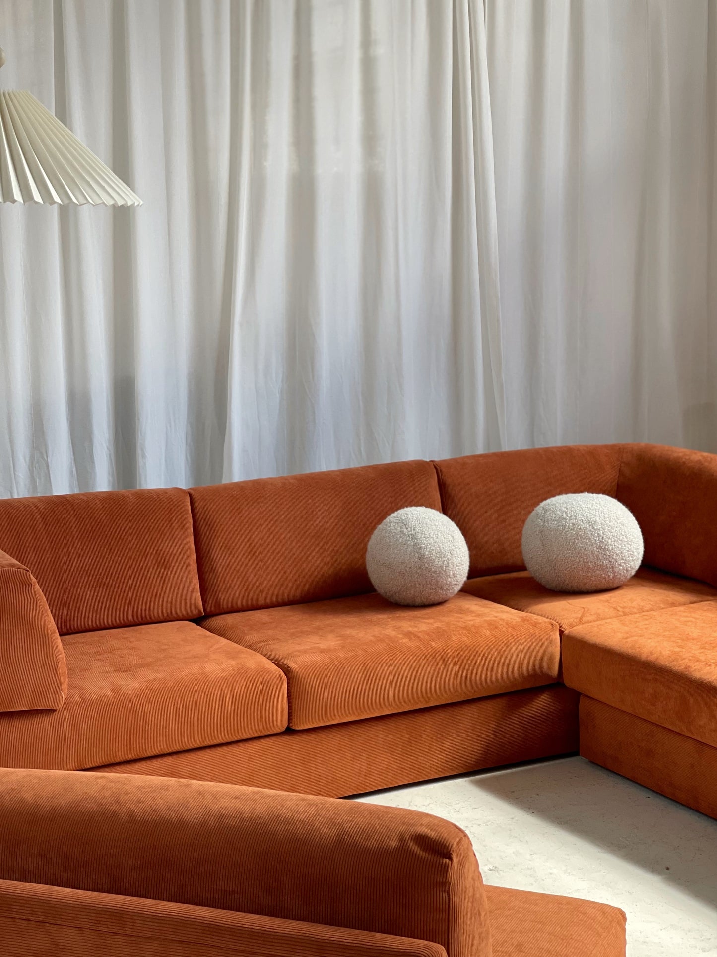 Rust Corduroy Vintage Modular Sofa