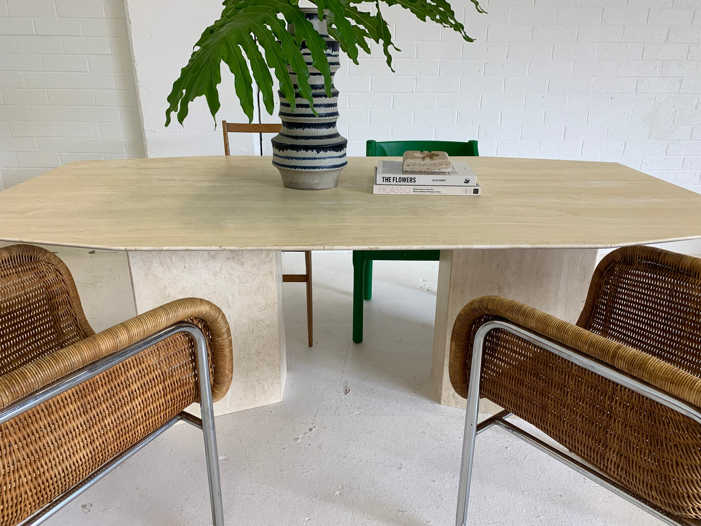 Vintage Travertine Dining Table