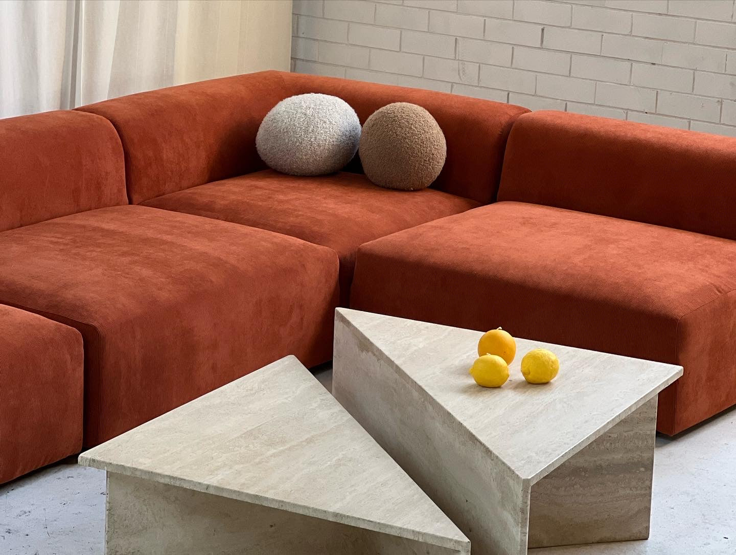 Bespoke Large Corduroy Modular Sofa Set