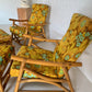 Bamboo Reclining Armchair and Foot Stool - Two Available