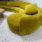 - Bespoke Large Chartreuse Velvet Curved Modular Sofa