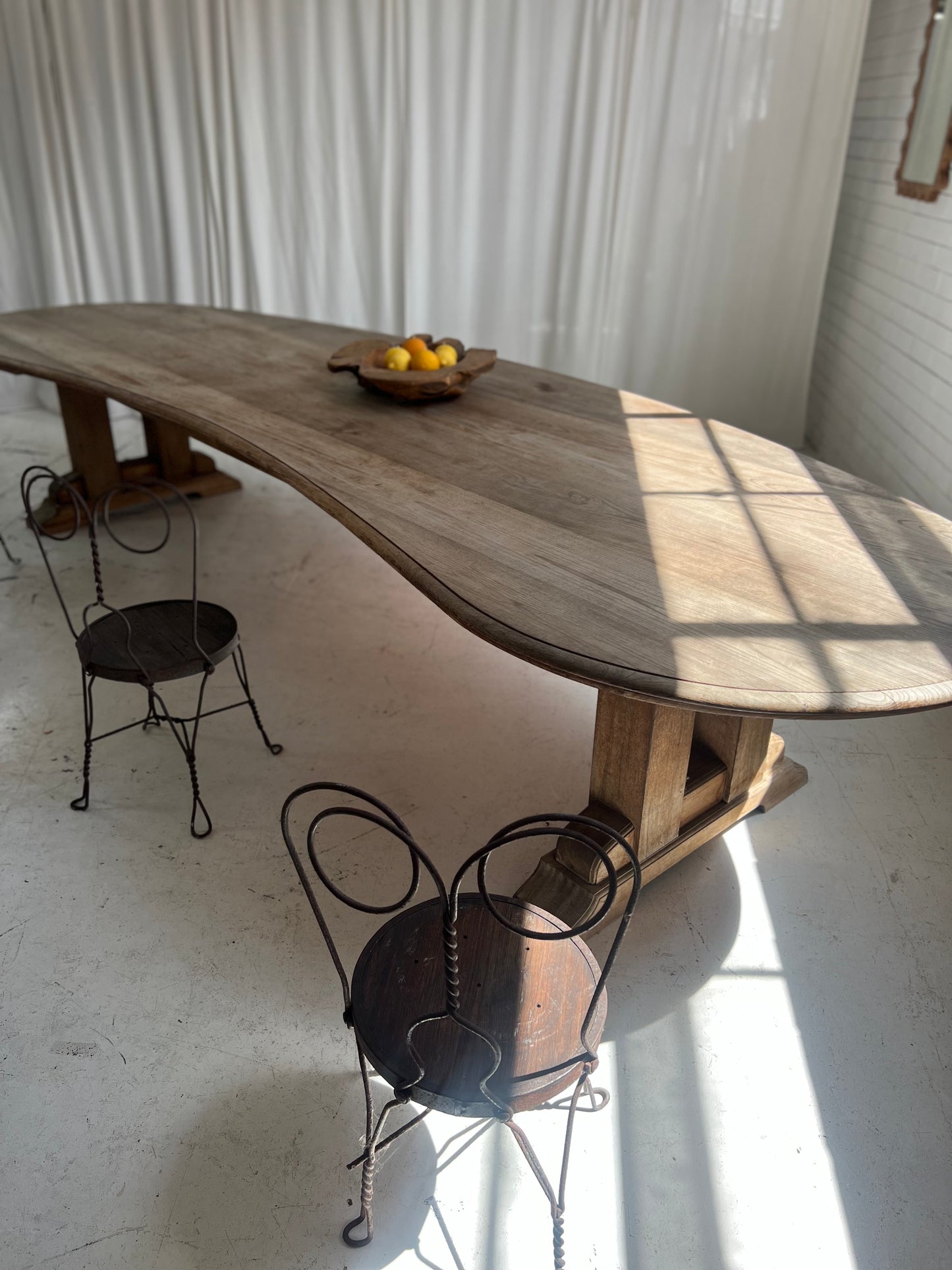 Custom Large Wooden Curved Table