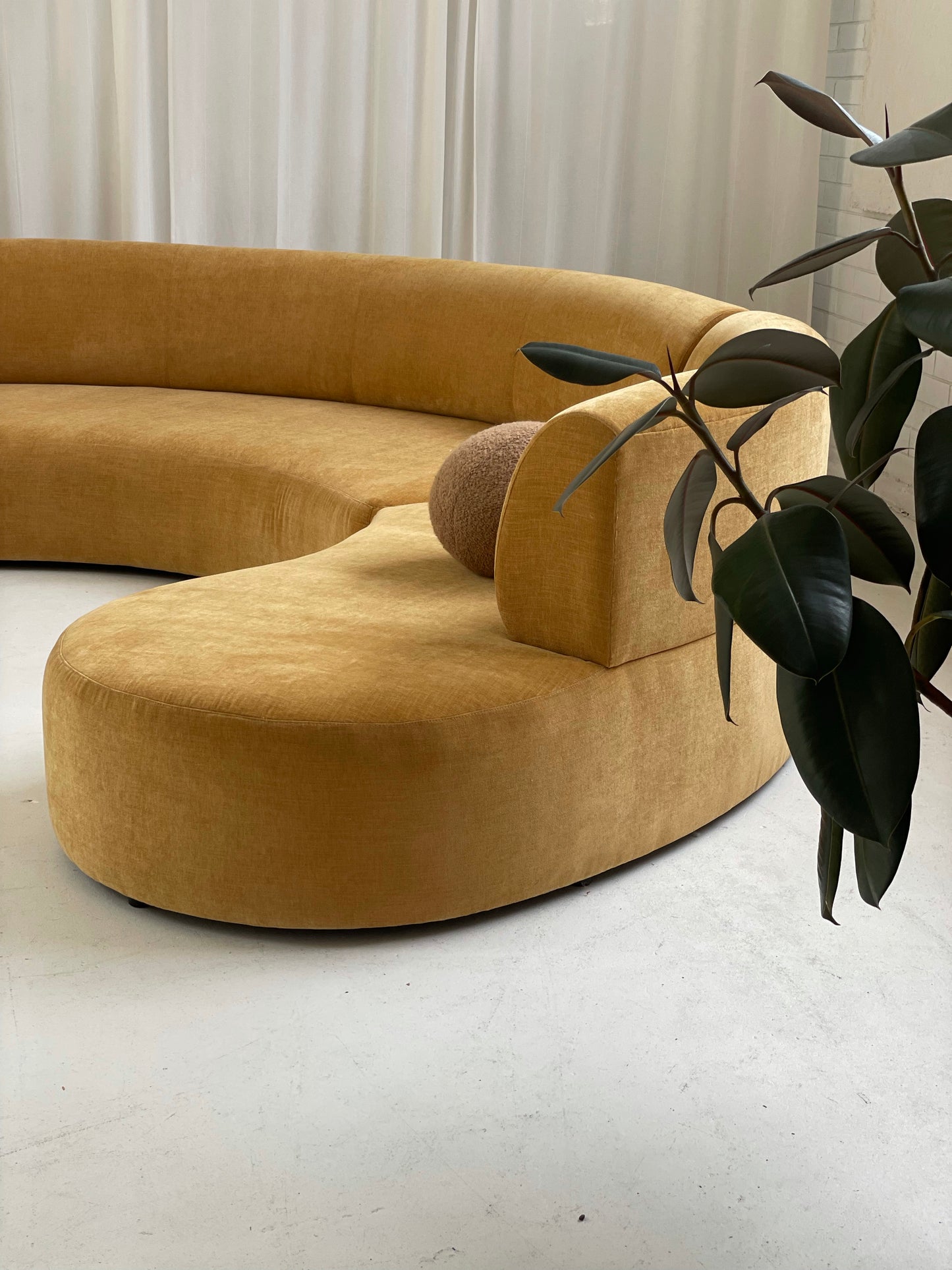 Bespoke Mustard Curvy Modular Sofa