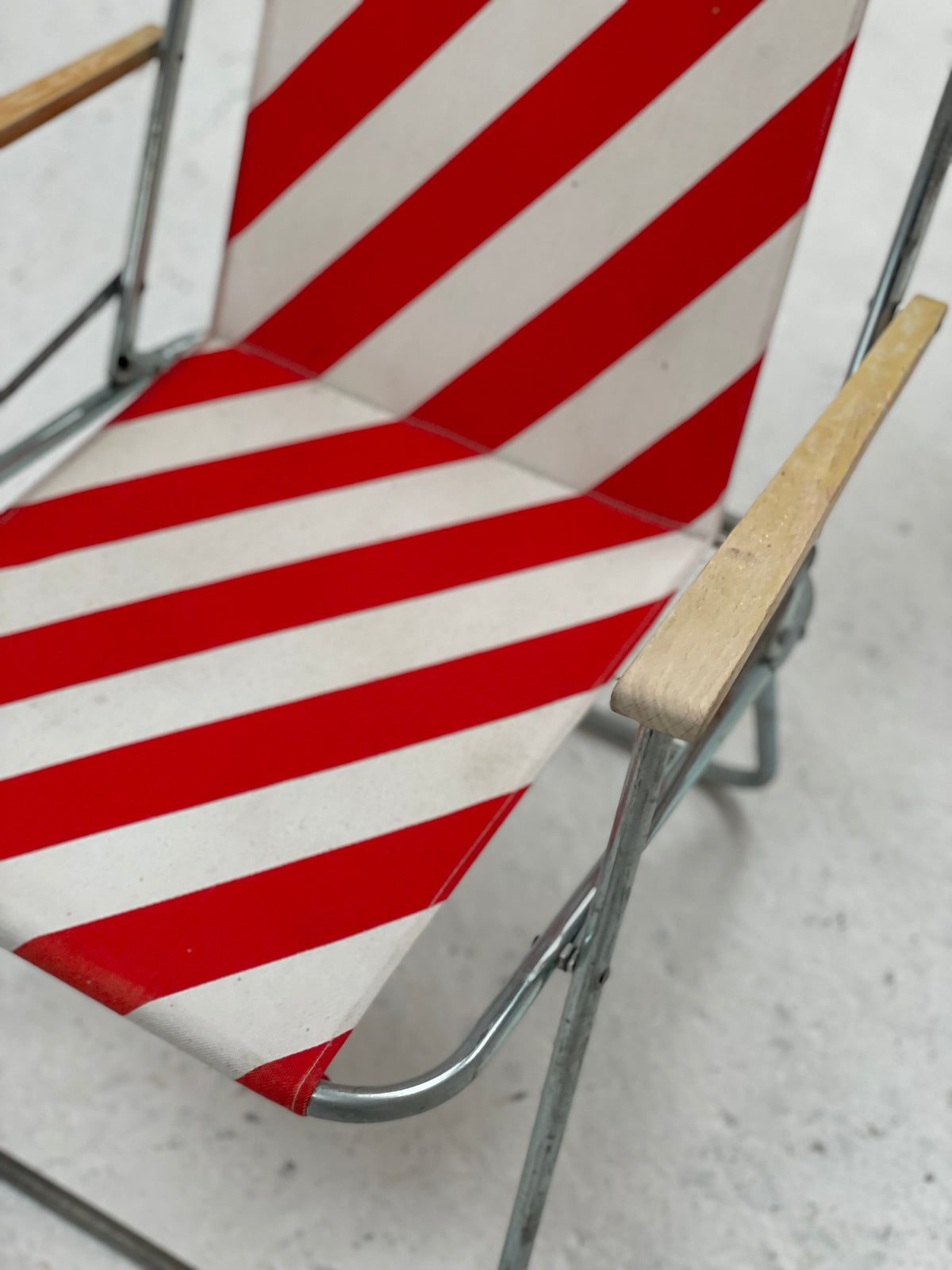 Striped Outdoor Folding Chairs- Set of Seven