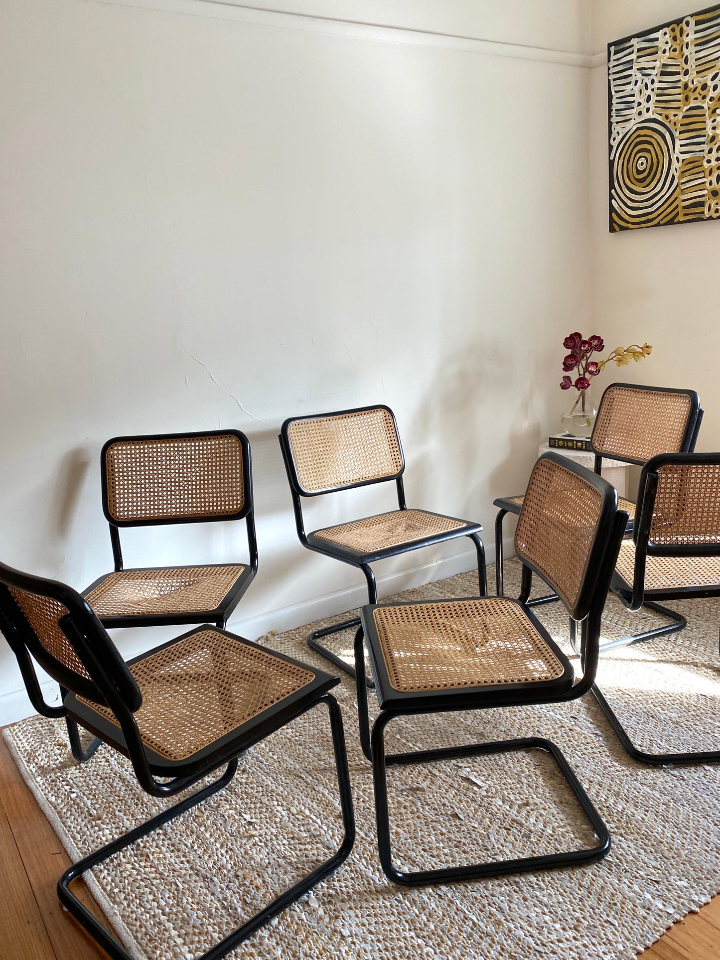 Set of 6 Black Cesca Chairs
