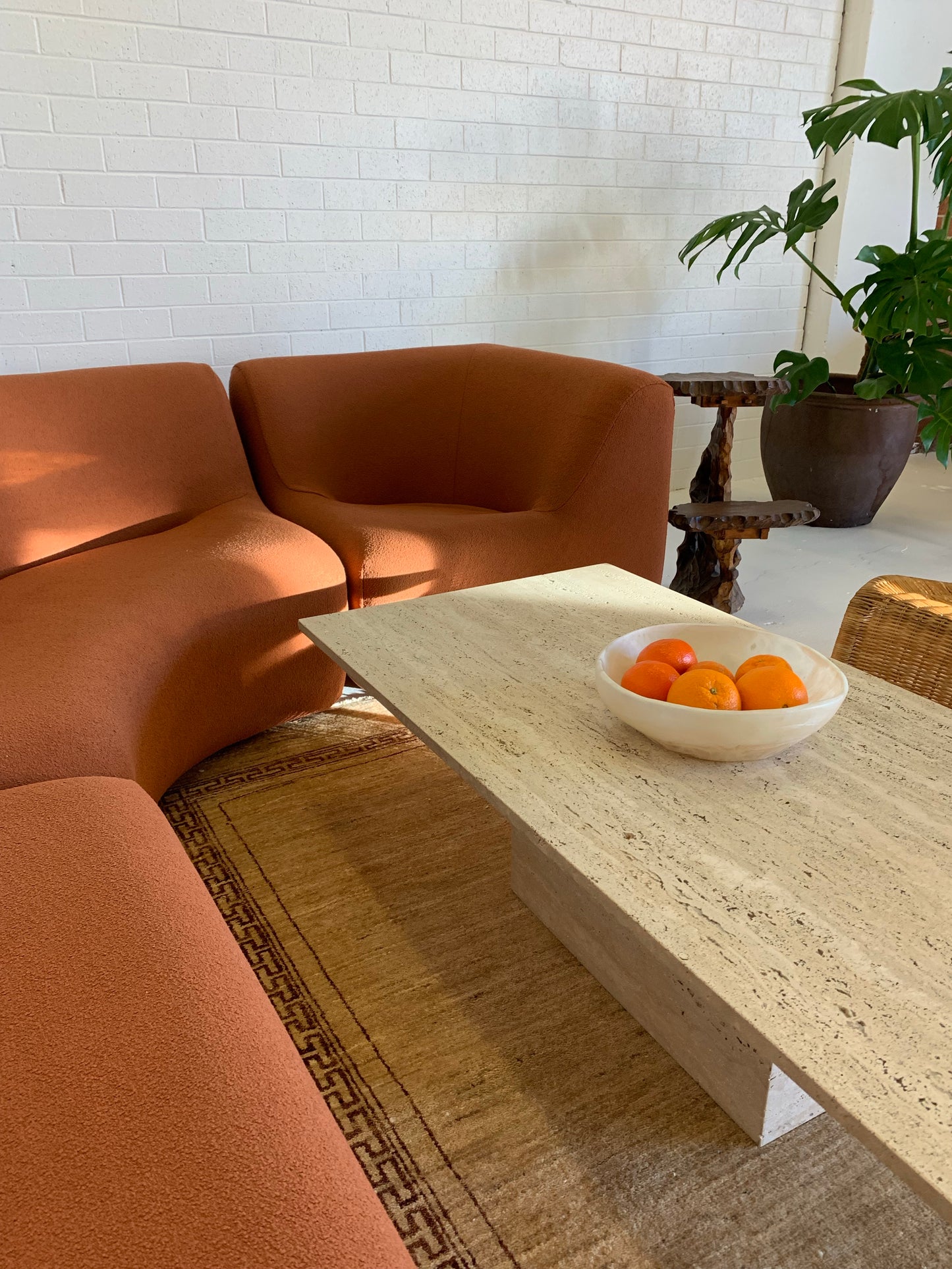 Unfilled Travertine Coffee Table