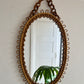 Vintage Italian Bamboo Mirror by Bonacina