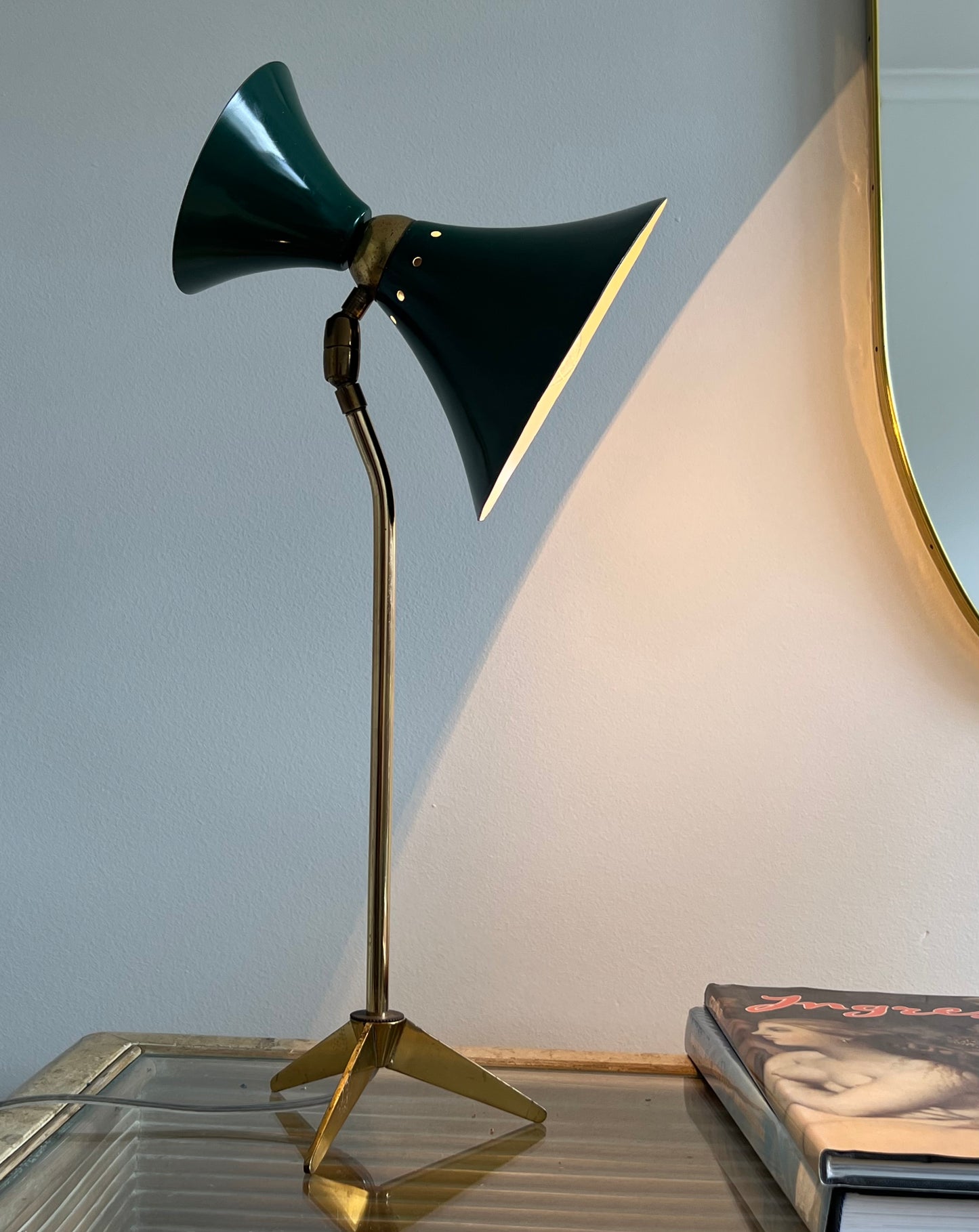 - Green Table Lamp, Italy 1950s