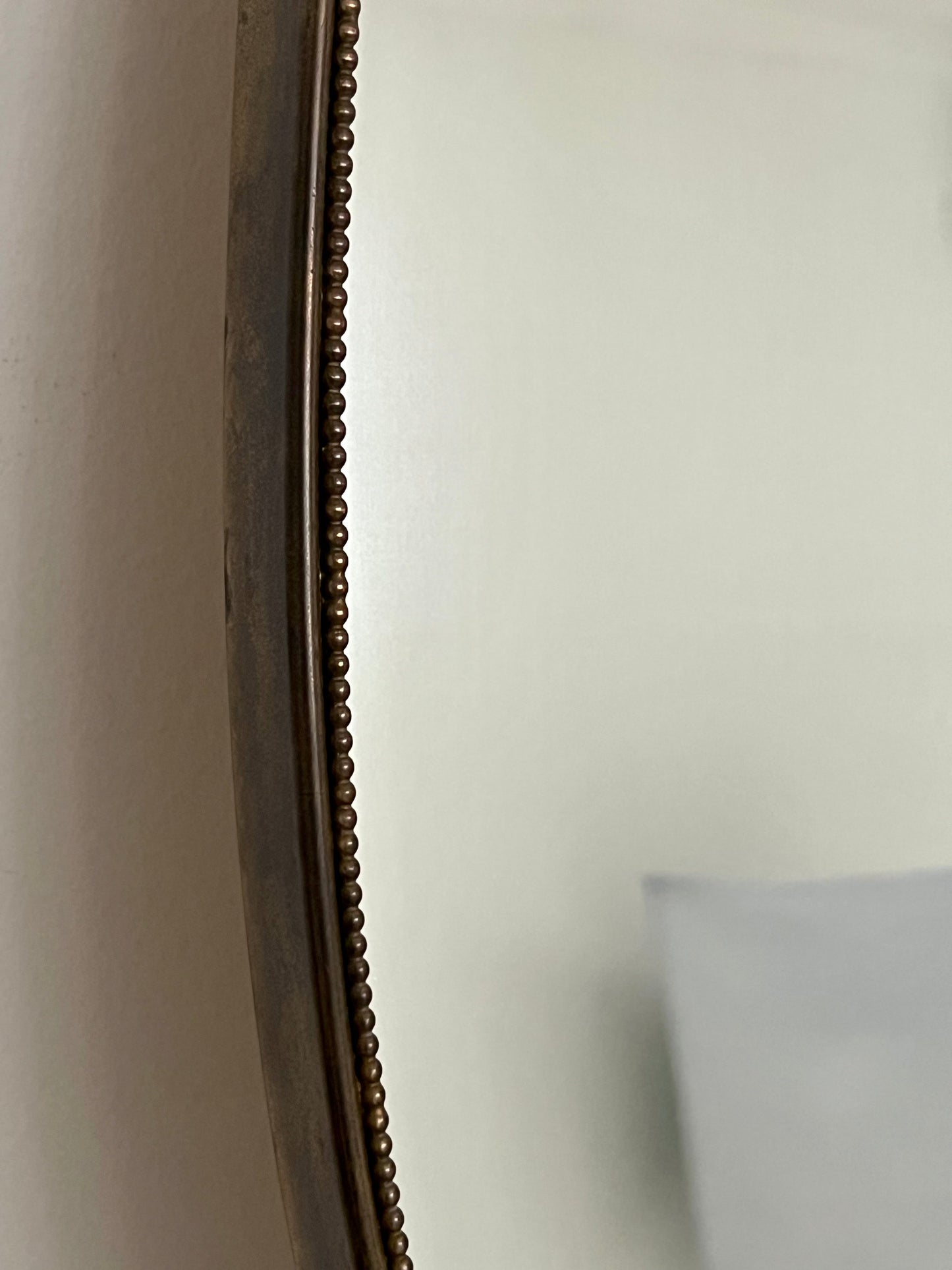 1950s Italian Brass Mirror - Beaded Shield