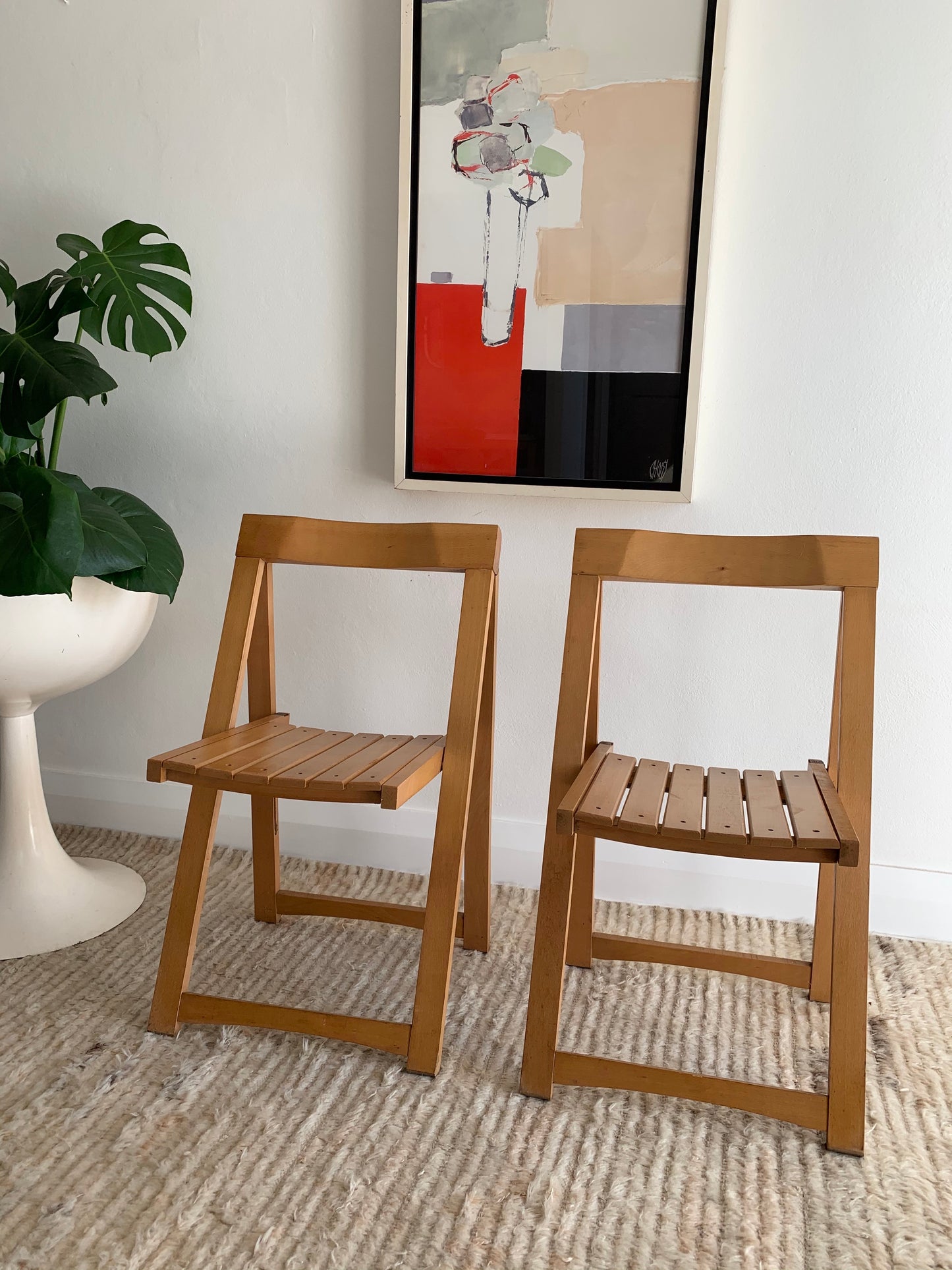 Original 1960’s Aldo Jacober and Pierangela d’Aniello “Trieste” Folding Chairs for Bazzani