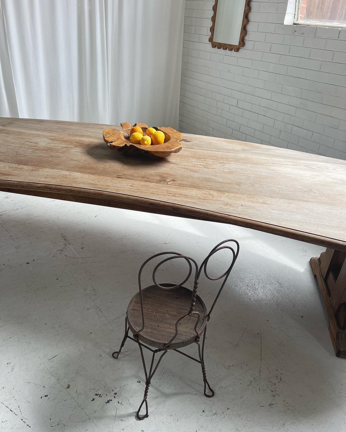 Custom Large Wooden Curved Table