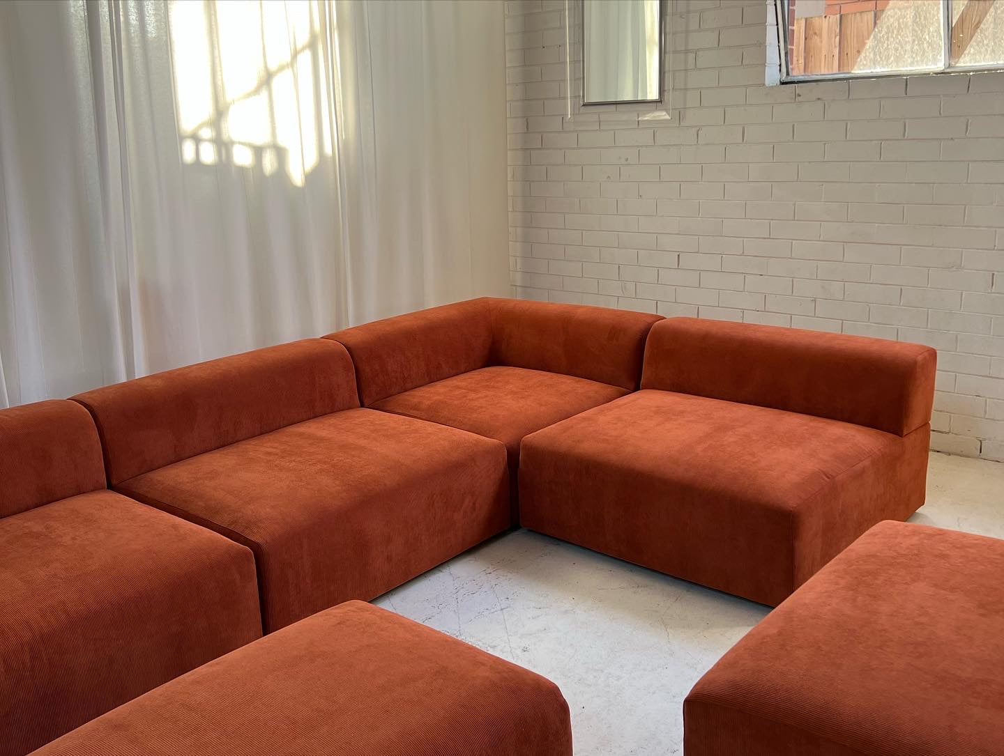 Bespoke Large Corduroy Modular Sofa Set