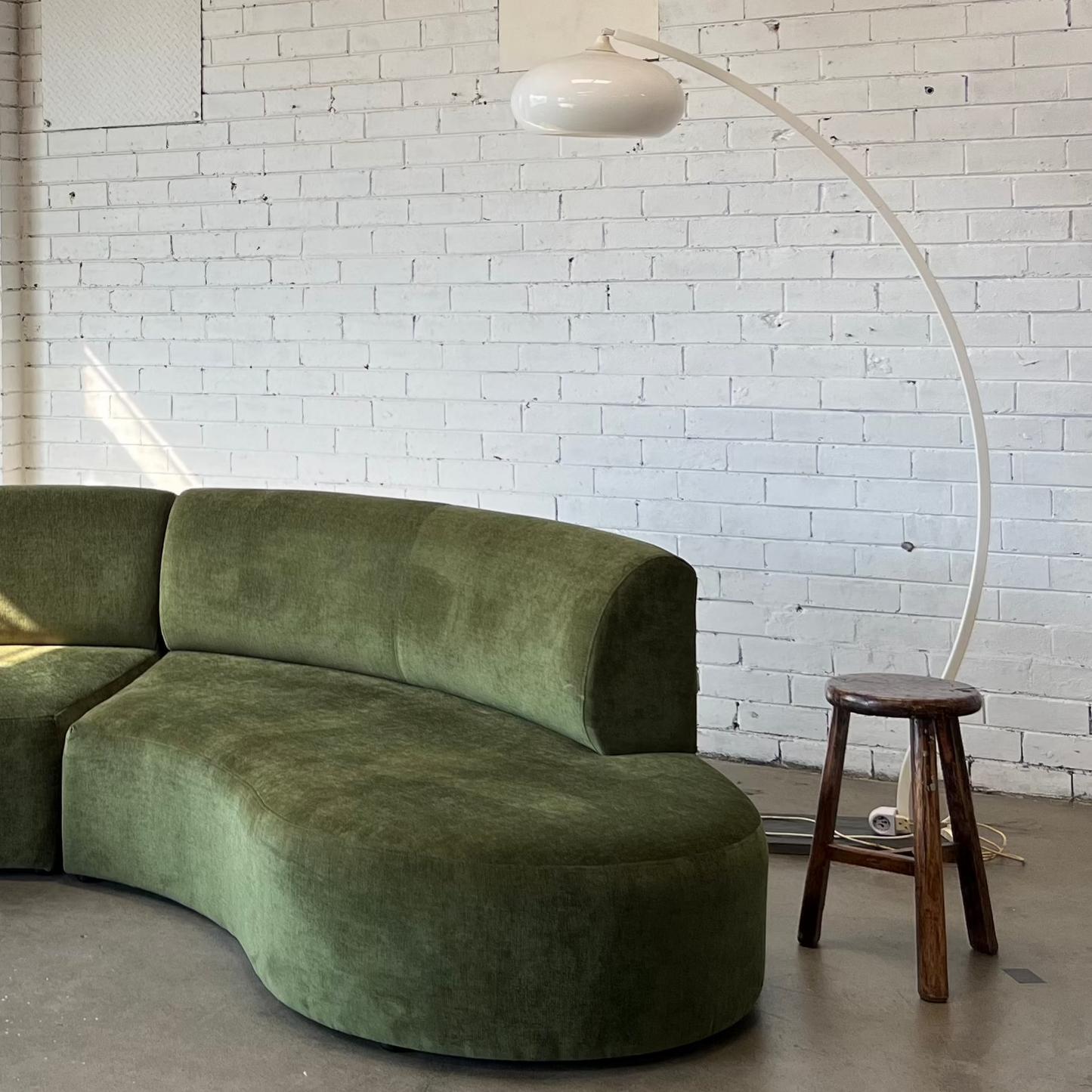 Bespoke Curved Sofa in Deep Botanical Green