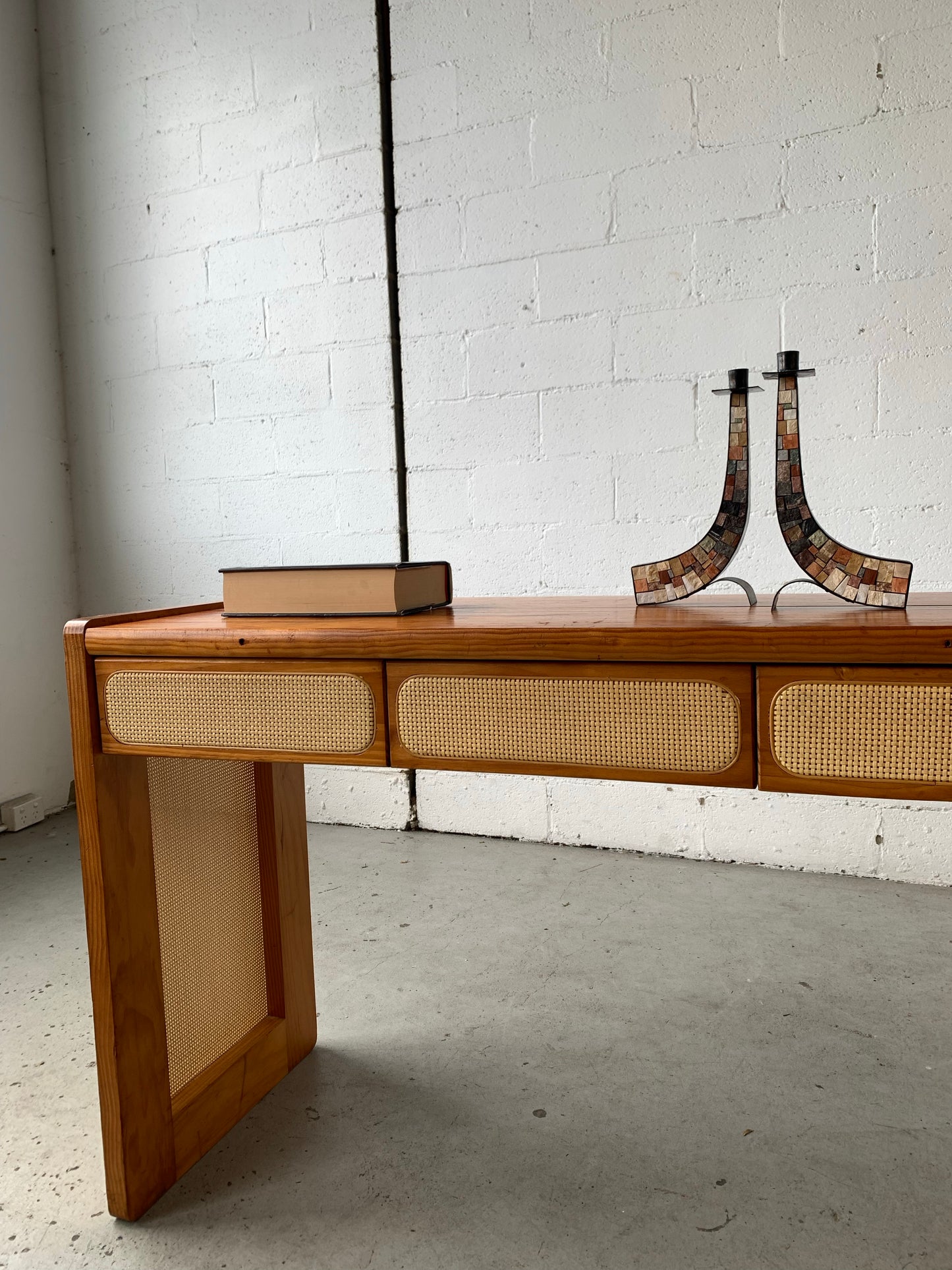 Rattan Console Table With Storage