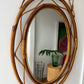 Vintage Italian Bamboo Mirror by Bonacina