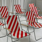 Striped Outdoor Folding Chairs- Set of Seven