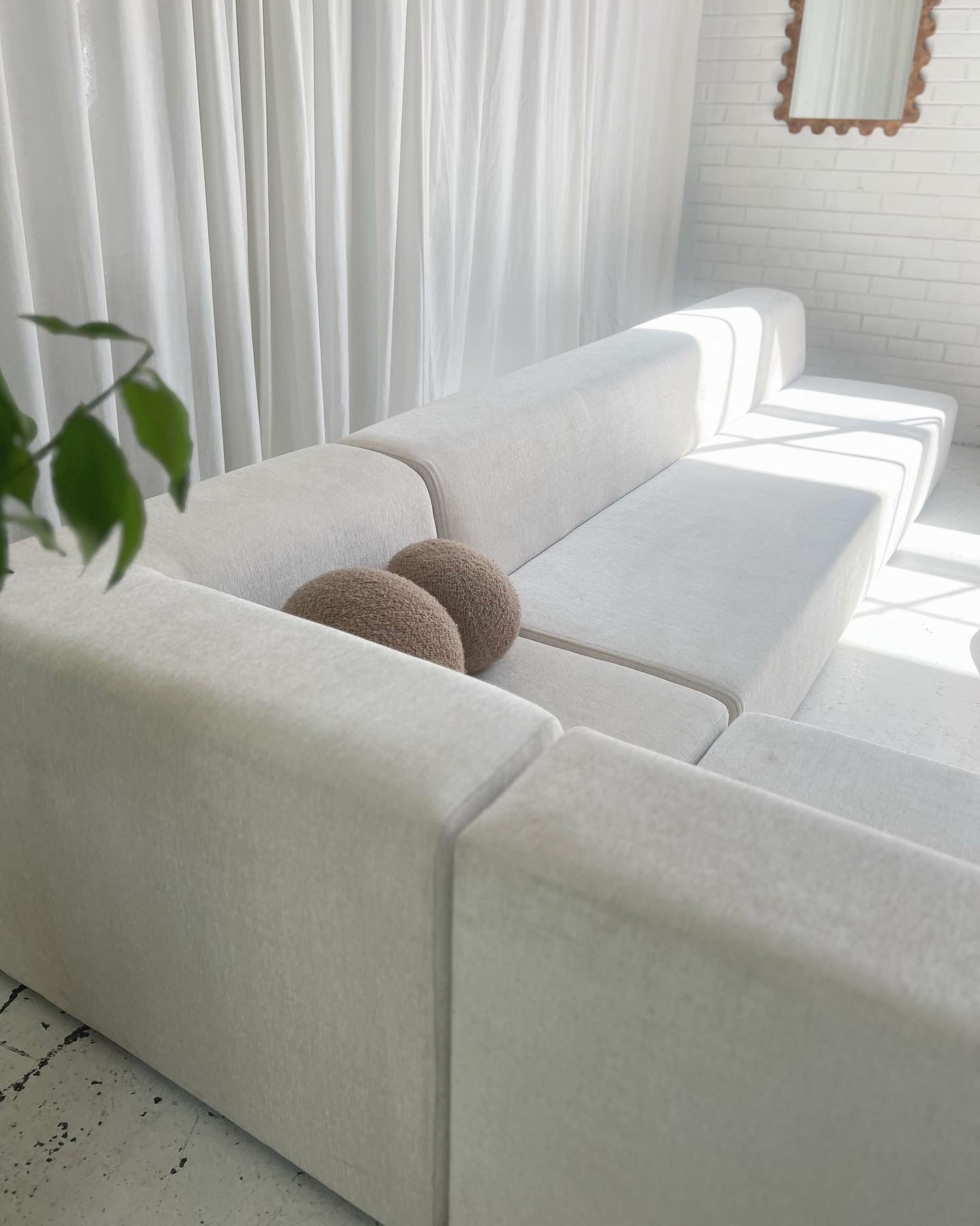 - Bespoke Large White Ivory Modular Sofa Set