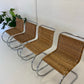 Vintage Cantilever Wicker and Chrome Dining Chairs