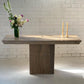 Brutalist Travertine Hall table
