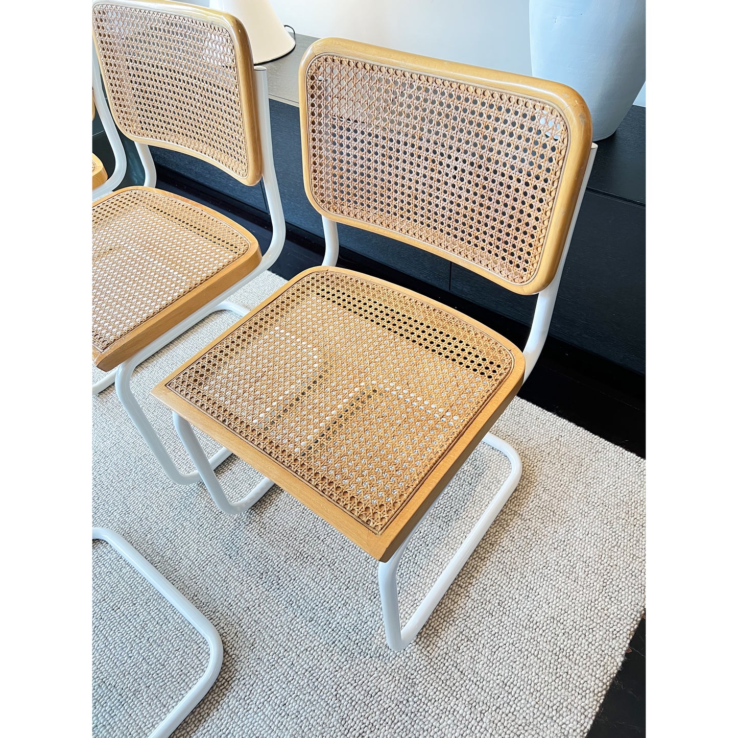 Set of 6 Marcel Breuer Cesca B32 Dining Chairs, Made in Italy