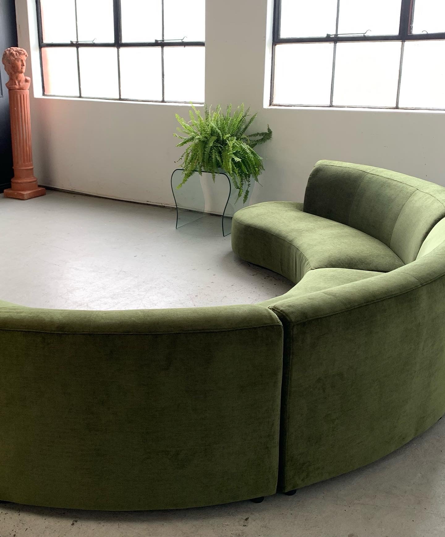Bespoke Velvet Modular in Deep Botanical Green