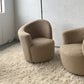 Vladimir Kagan-Style Swivel Chair in Wool Boucle - Two Available