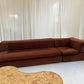 Vintage Fler Choc Velvet Modular Sofa / Bed