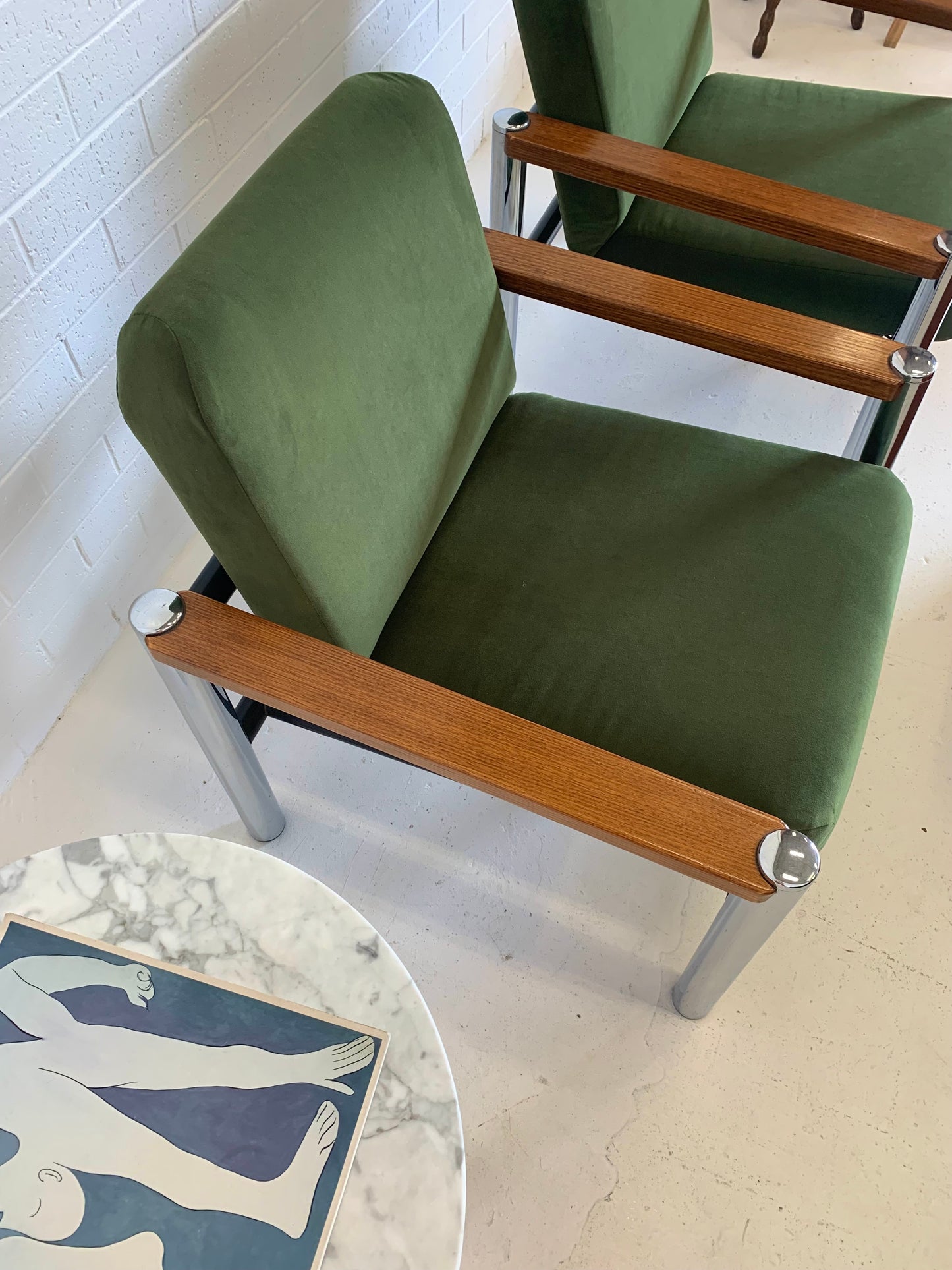 Vintage Teak and Chrome Sebel Armchairs