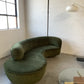 Curved Velvet Sofa in Deep Botanical Green