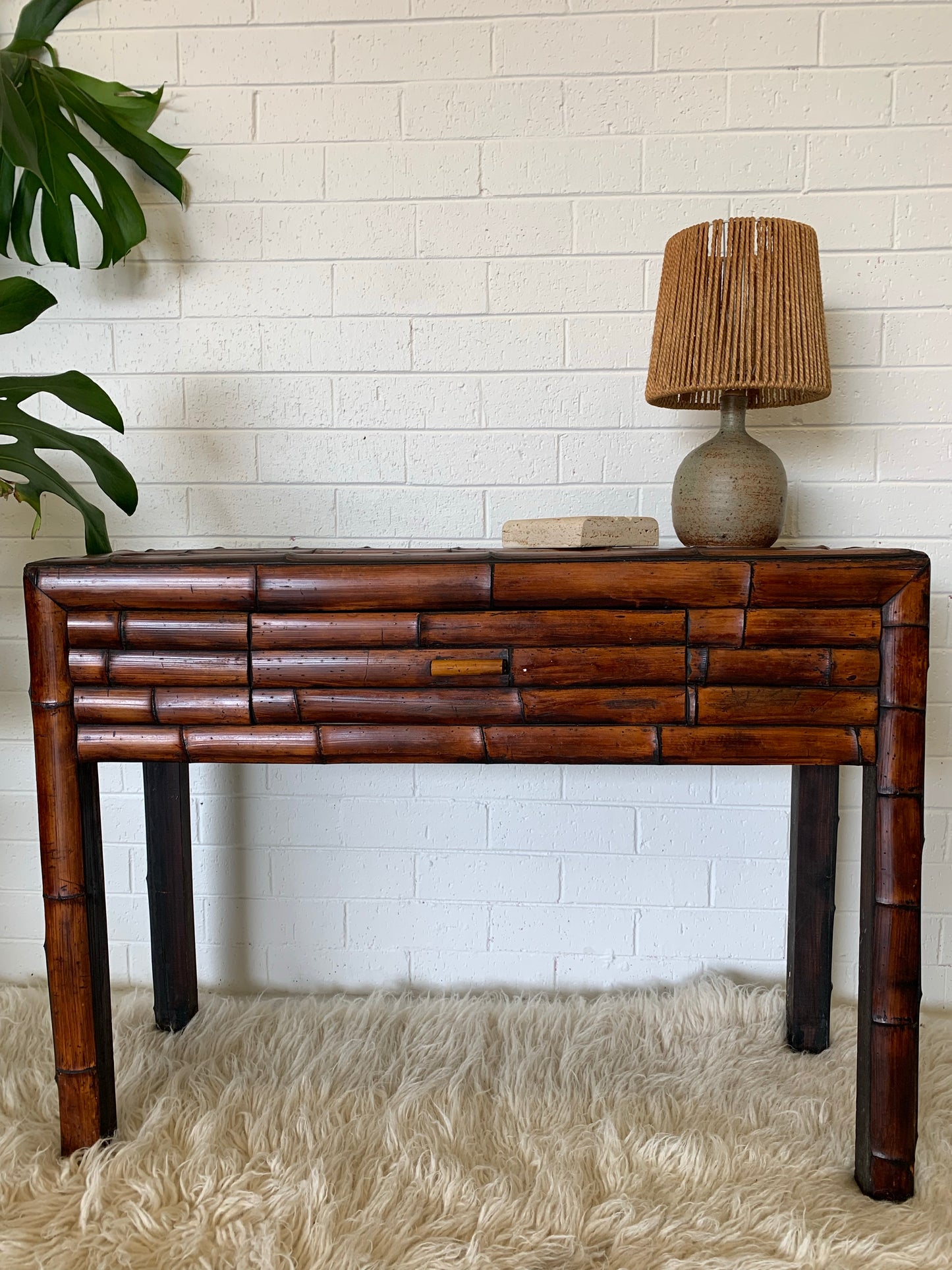 Vintage Bamboo Hall Table