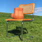 Cane and Chrome Cantilever Chairs
